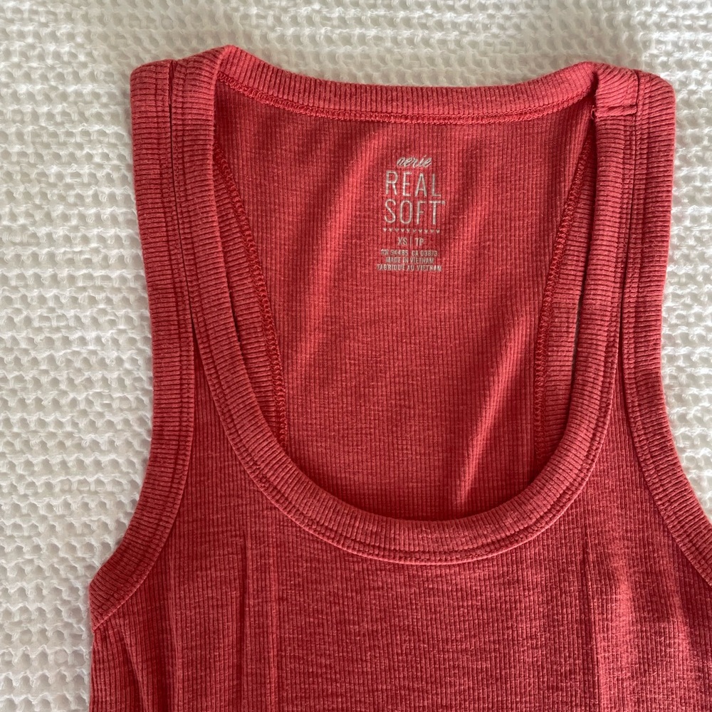 Aerie Rust Real Soft Ribbed Tank Top - XS - Picture 2 of 8